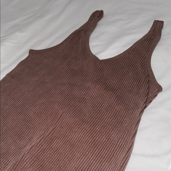 Brown Ribbed Bodysuit - Picture 4 of 7